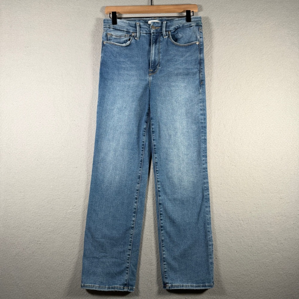 Good American Always Fits Good Legs Straight Jeans Indigo316 Size 6-12 GLAF478T